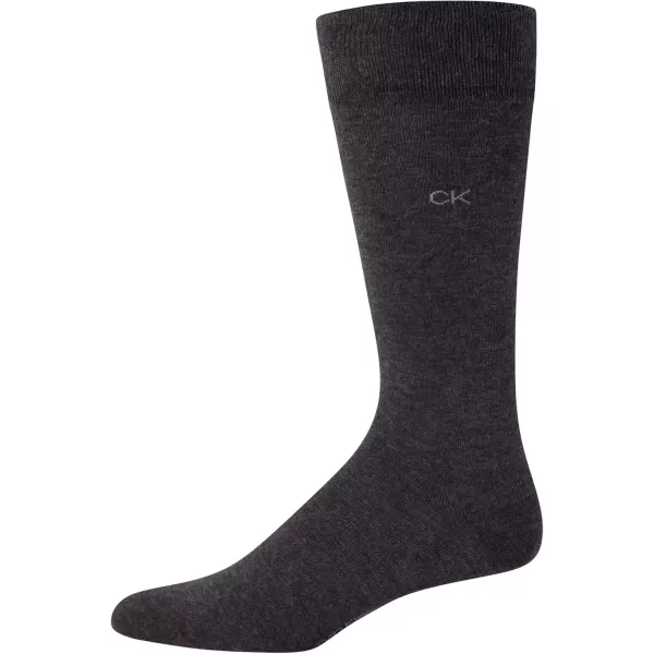 imageCalvin Klein Mens Dress Socks  Lightweight Cotton Blend Crew Socks 8 PairsGrey Solid