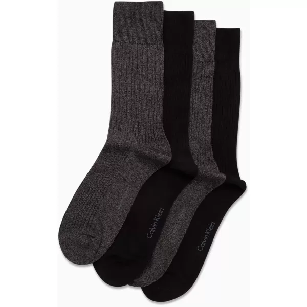 imageCalvin Klein Mens Dress Socks  Lightweight Cotton Blend Crew Socks 8 PairsGreyBlack