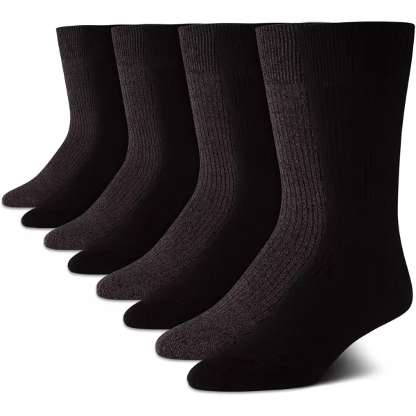 imageCalvin Klein Mens Dress Socks  Lightweight Cotton Blend Crew Socks 8 PairsGreyBlack