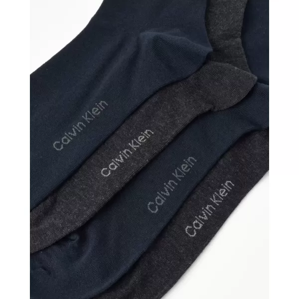 imageCalvin Klein Mens Dress Socks  Lightweight Cotton Blend Crew Socks 8 PairsGreynavy