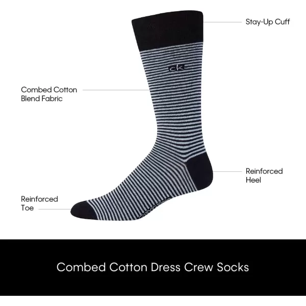 imageCalvin Klein Mens Dress Socks  Lightweight Cotton Blend Crew Socks 8 PairsNavyTan Assorted