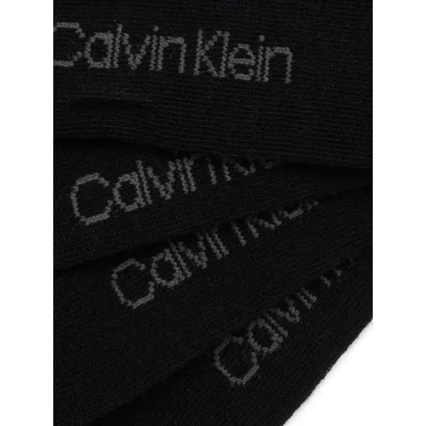 imageCalvin Klein Mens Dress Socks  Lightweight Cotton Blend Crew Socks 8 PairsSolid Black