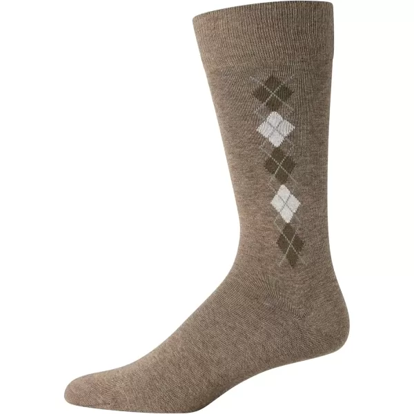 imageCalvin Klein Mens Dress Socks  Lightweight Cotton Blend Crew Socks 8 PairsTan Argyle