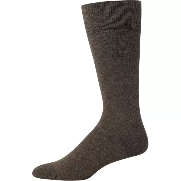 imageCalvin Klein Mens Dress Socks  Lightweight Cotton Blend Crew Socks 8 PairsTan Solid