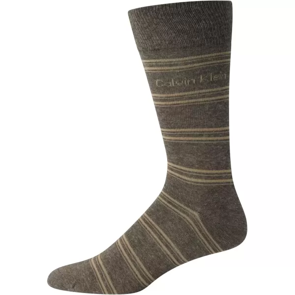 imageCalvin Klein Mens Dress Socks  Lightweight Cotton Blend Crew Socks 8 PairsWheat Assorted