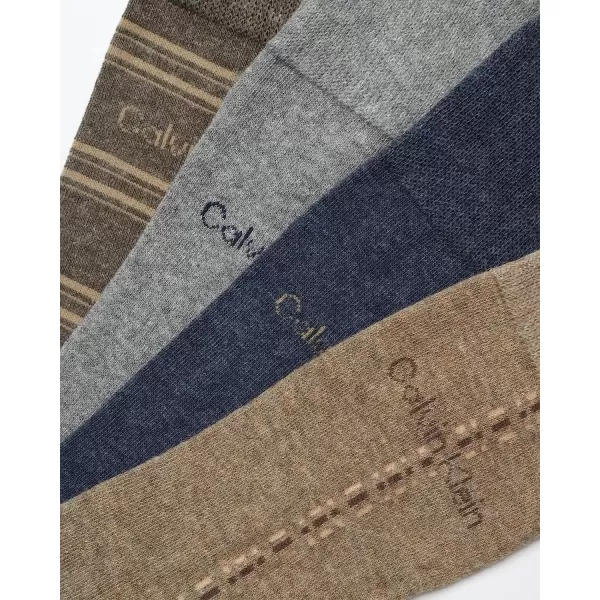 imageCalvin Klein Mens Dress Socks  Lightweight Cotton Blend Crew Socks 8 PairsWheat Assorted