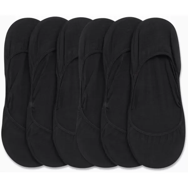 imageCalvin Klein Mens No Show Socks  6 Pack Soft Cotton Blend Invisible Liners Loafer Socks for Men with Heel Grip Size 712Black