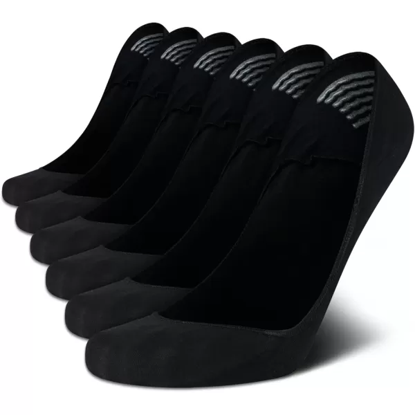 imageCalvin Klein Mens No Show Socks  6 Pack Soft Cotton Blend Invisible Liners Loafer Socks for Men with Heel Grip Size 712Black