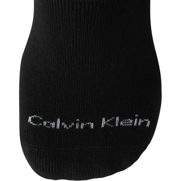 imageCalvin Klein Mens No Show Socks  6 Pack Soft Cotton Blend Invisible Liners Loafer Socks for Men with Heel Grip Size 712Black Texture