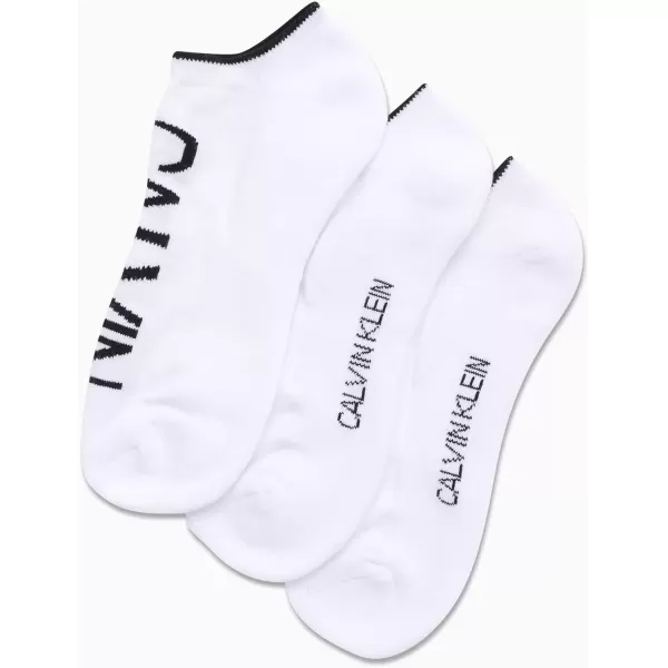 imageCalvin Klein Mens Socks  No Show Sneaker Liner Socks 3 PairsSolid White