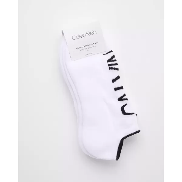 imageCalvin Klein Mens Socks  No Show Sneaker Liner Socks 3 PairsSolid White