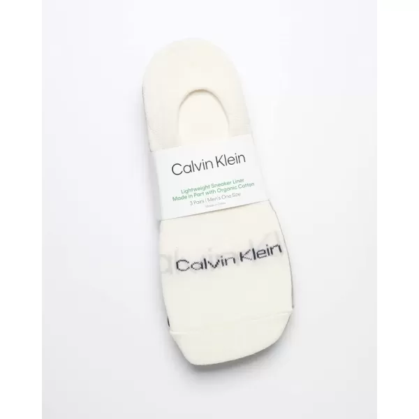 imageCalvin Klein Mens Socks  No Show Sneaker Liner Socks 3 PairsTan Multi