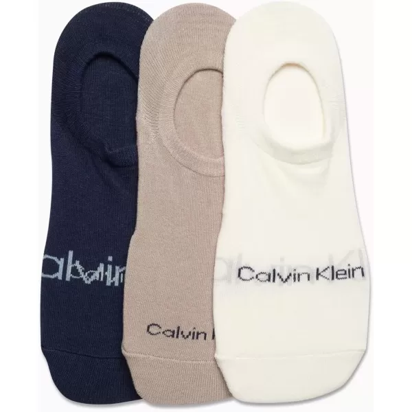 imageCalvin Klein Mens Socks  No Show Sneaker Liner Socks 3 PairsTan Multi