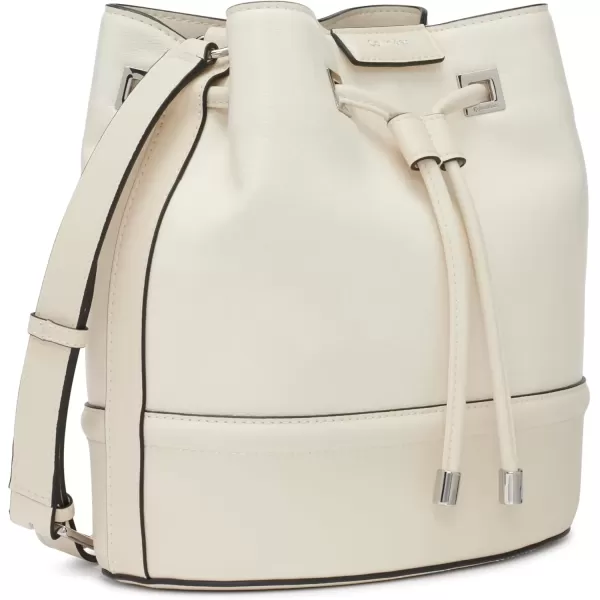 imageCalvin Klein Womens Ash Crossbody Bag  Vegan Leather Monogram 2 PocketsCherub White