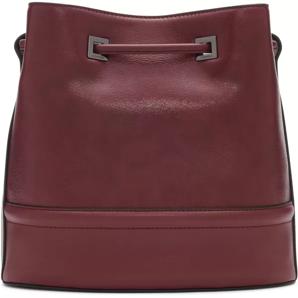 imageCalvin Klein Womens Ash Crossbody Bag  Vegan Leather Monogram 2 PocketsDeep Rouge