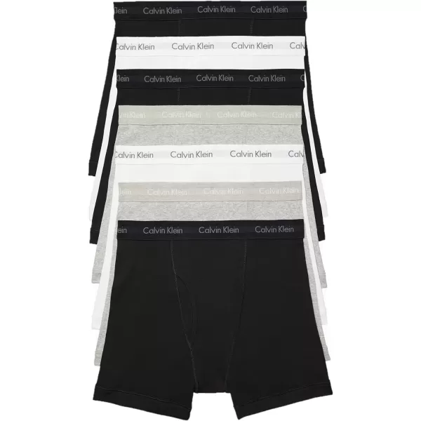 imageCalvin Klein Mens Cotton Classics 7Pack Boxer Brief3 Black  2 Grey Heather  2 White