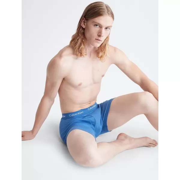 imageCalvin Klein Mens Cotton Classics 7Pack Boxer Brief3 Blue Depths  2 Boardwalk Blue  2 Water Reflection