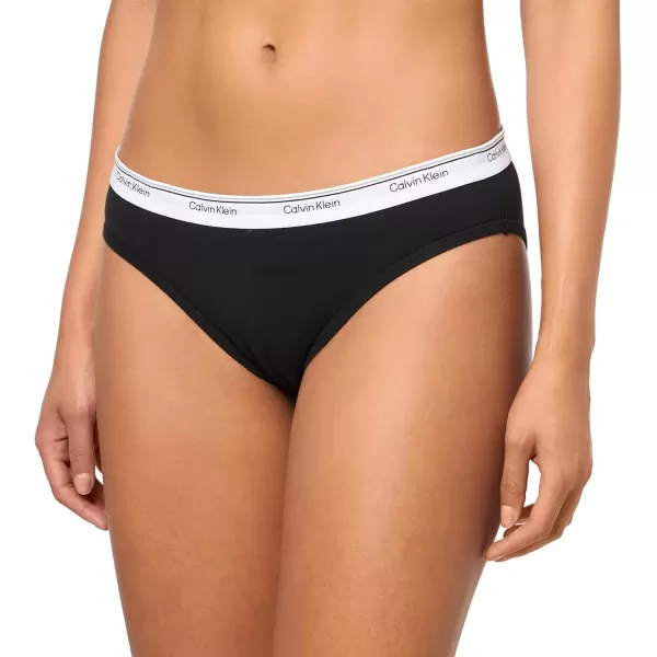 imageCalvin Klein Womens Balance Cotton Stretch Bikini Panties 3 PackBlack White Grey Heather