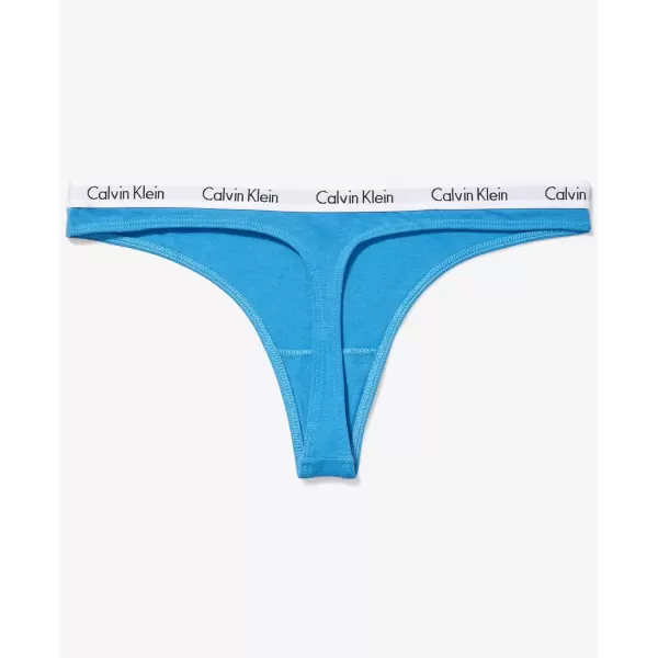 imageCalvin Klein Womens Carousel Logo Pride Cotton Stretch Thong Panties MultipackCherry TomatoPersian RedLemon LimeAqua GreenBlue Ambience