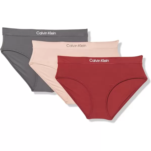 imageCalvin Klein Womens Curve Micro Stretch Hipster Panties 3 PackAshford GreyCedarSyrah