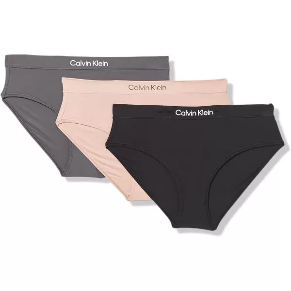 imageCalvin Klein Womens Curve Micro Stretch Hipster Panties 3 PackBlackAshford GreyCedar