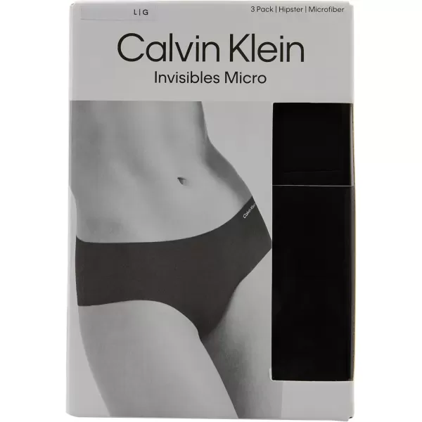 imageCalvin Klein Womens Invisibles Hipster Multipack PantyBlackBlackBlack