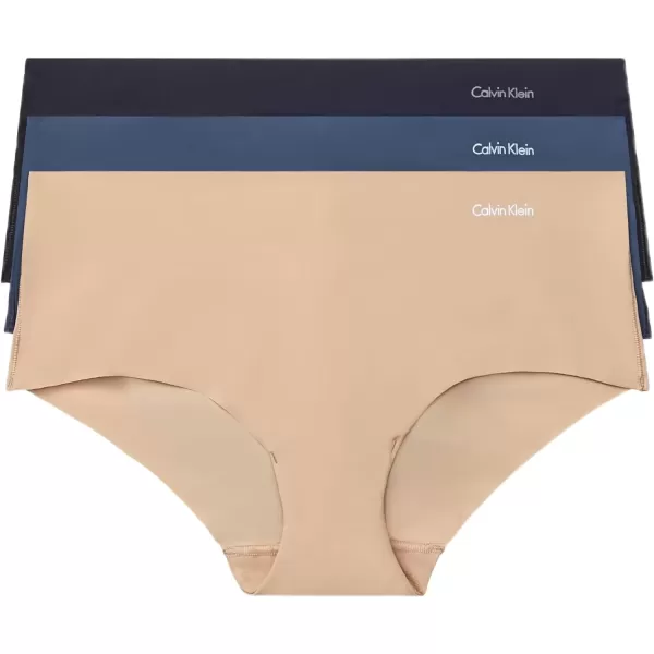 imageCalvin Klein Womens Invisibles Hipster Multipack PantySpeakeasyLight CaramelBlack