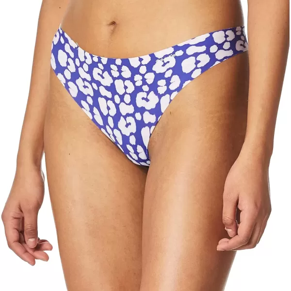 imageCalvin Klein Womens Invisibles Seamless Thong PantyLeopard Geckomauve Berry