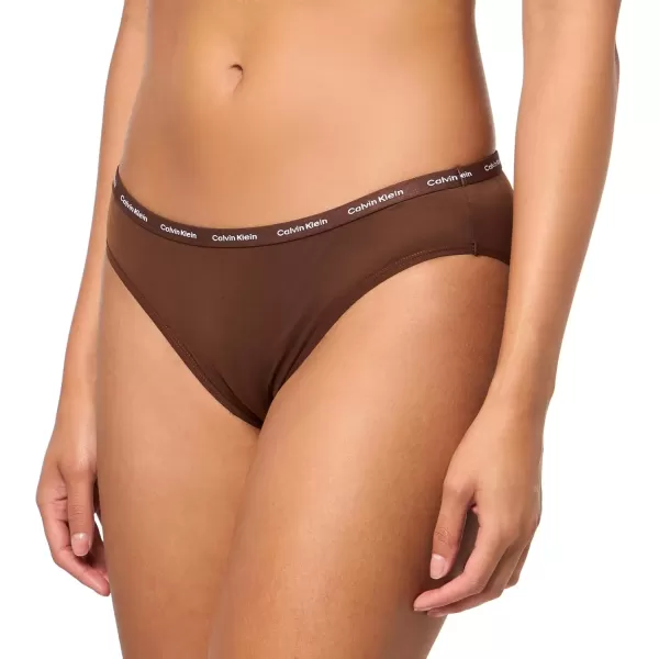 imageCalvin Klein Womens Luxe Comfort Micro Stretch Bikini Panties 3 PackUmber  Cedar  Sandalwood