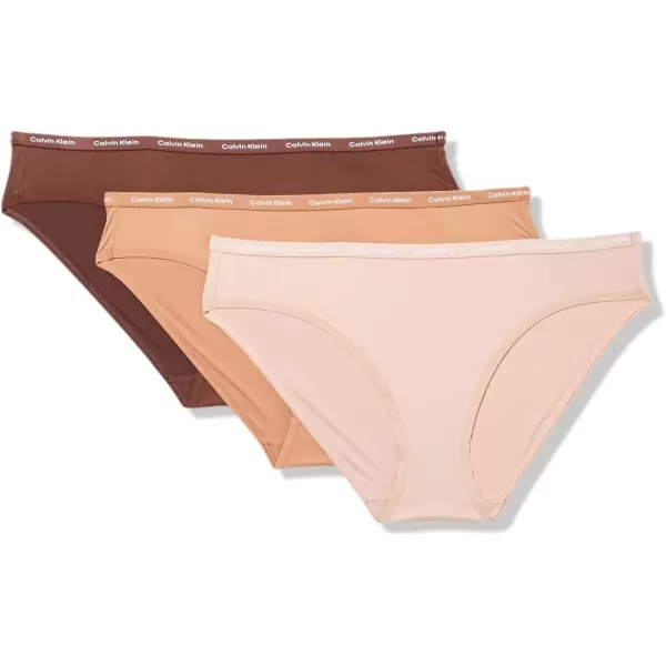 imageCalvin Klein Womens Luxe Comfort Micro Stretch Bikini Panties 3 PackUmber  Cedar  Sandalwood