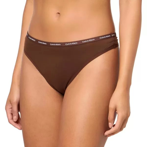 imageCalvin Klein Womens Luxe Comfort Micro Stretch Thong Panties 3 PackUmber  Cedar  Sandalwood