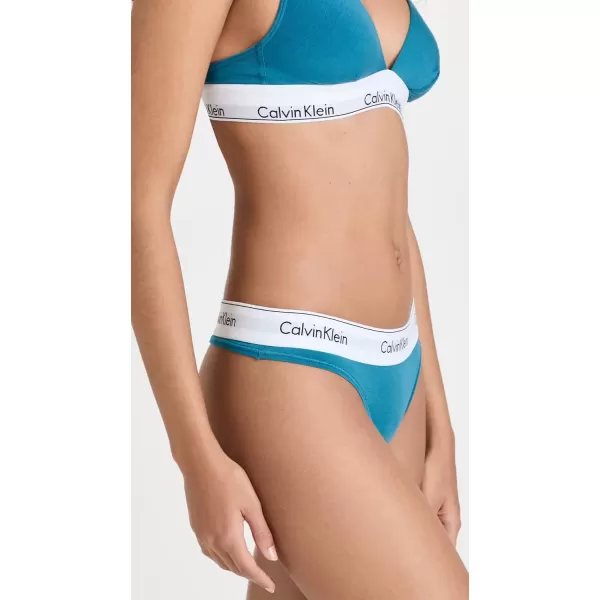 imageCalvin Klein Womens Modern Cotton ThongPantyTapestry Teal