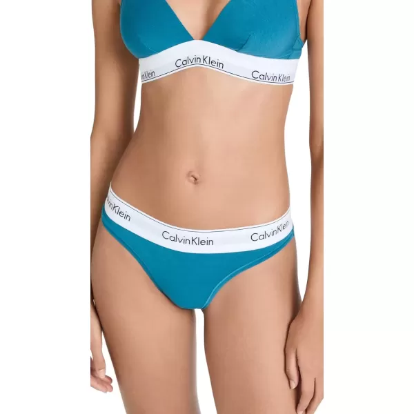 imageCalvin Klein Womens Modern Cotton ThongPantyTapestry Teal