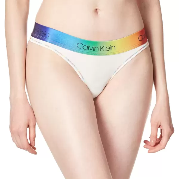 imageCalvin Klein Womens Modern Cotton ThongPantyWhitegradient Rainbow