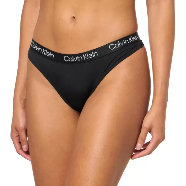 imageCalvin Klein Womens Motive Micro Stretch Multipack Thong PantyBlack Ash Rose Syrah