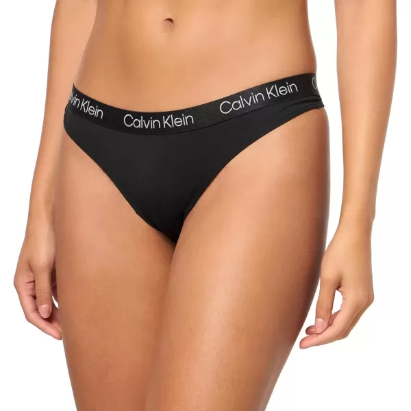 imageCalvin Klein Womens Motive Micro Stretch Multipack Thong PantyBlack Wolf Grey Atlantic Deep