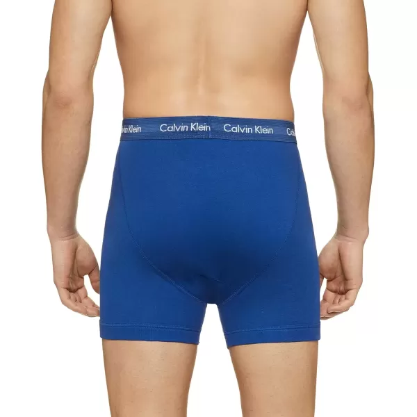 imageCalvin Klein Mens Cotton Classics 5Pack Boxer Brief2 Mazarine Blue  1 Periwinkle  1 Dark Night  1 Evening Blue