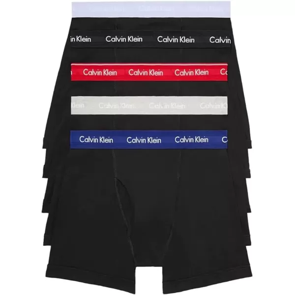 imageCalvin Klein Mens Cotton Classics 5Pack Boxer BriefBlack Bodies W Colored Wbs