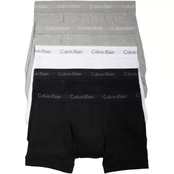 imageCalvin Klein Mens Cotton Classics 5Pack Trunk2 Black  2 Grey Heather  1 White