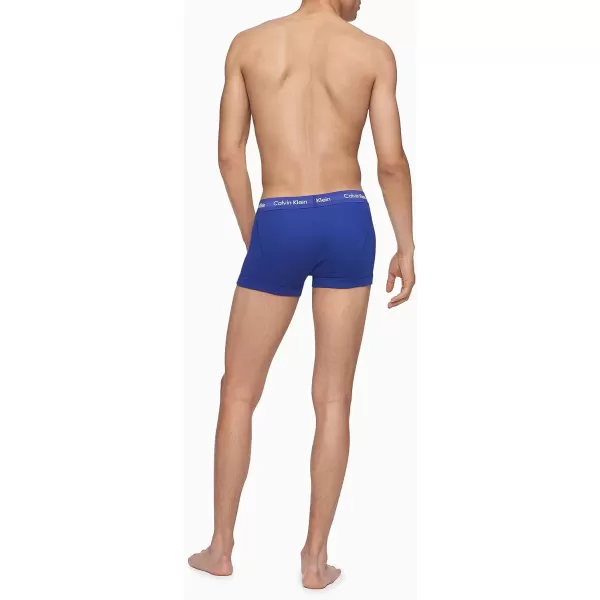 imageCalvin Klein Mens Cotton Classics 5Pack Trunk2 Mazarine Blue  1 Periwinkle  1 Dark Knight  1 Evening Blue