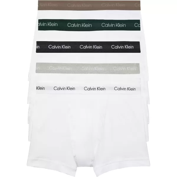 imageCalvin Klein Mens Cotton Classics 5Pack TrunkWhite W Natural Gray  Grey Heather  White  Night Sky  Ponderosa Pine