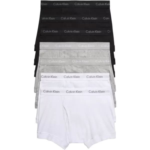 imageCalvin Klein Mens Cotton Classics 7Pack Trunk3 Black  2 Grey Heather  2 White