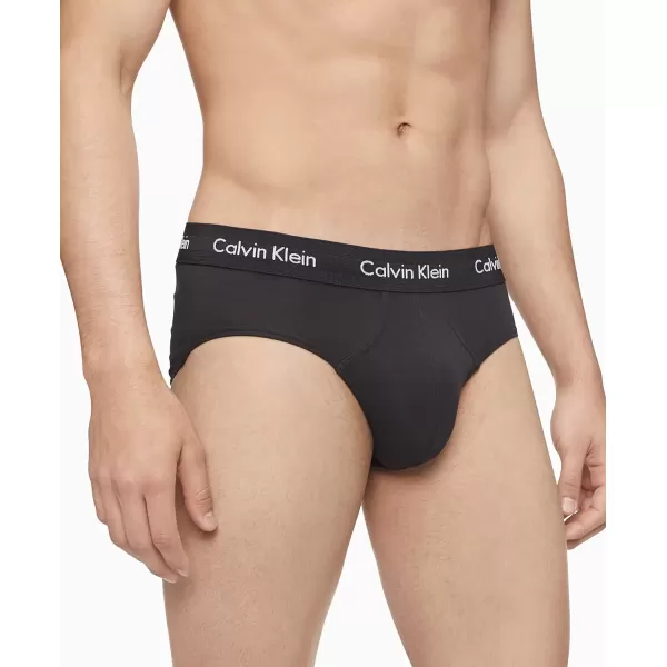 imageCalvin Klein Mens Cotton Stretch 3Pack BriefBlackBlueCobalt