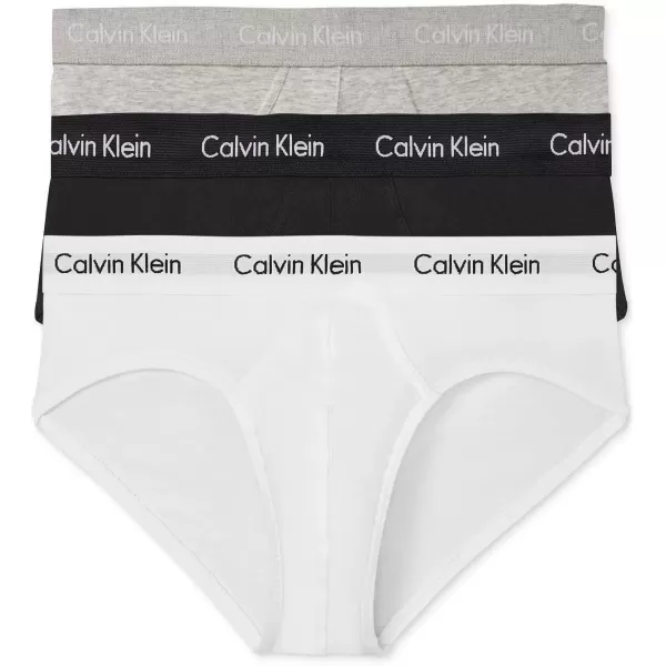 imageCalvin Klein Mens Cotton Stretch 3Pack BriefGrey  Black  White