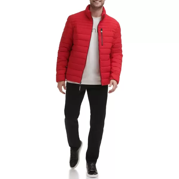 imageCalvin Klein Mens Full Zip Down Puffer CoatPackable Deep Red