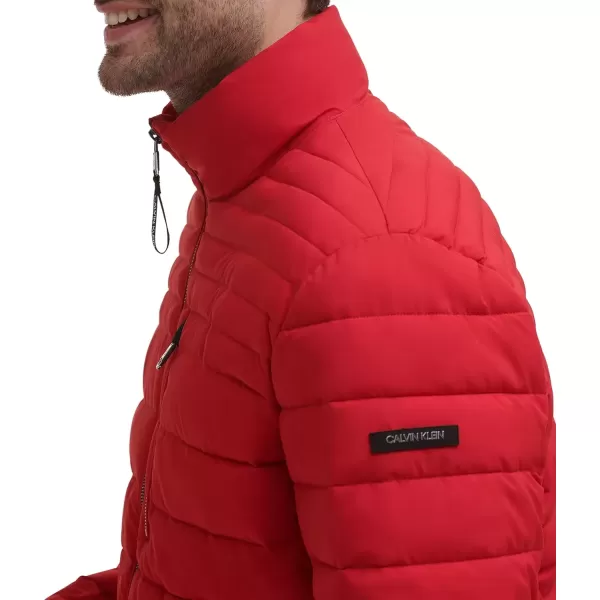 imageCalvin Klein Mens Full Zip Down Puffer CoatPackable Deep Red