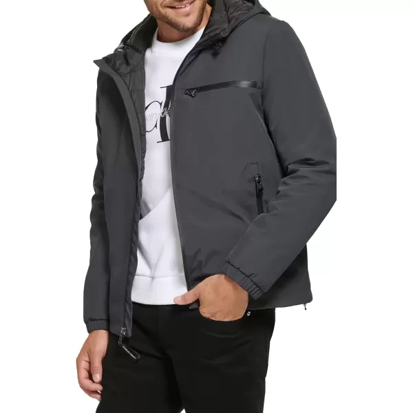 imageCalvin Klein Mens Hooded WindbreakerClassic Hooded Iron