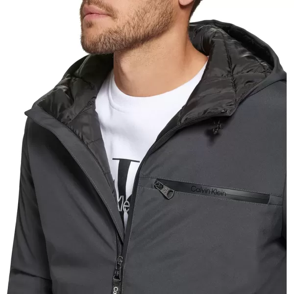 imageCalvin Klein Mens Hooded WindbreakerClassic Hooded Iron