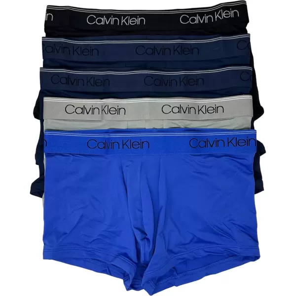 imageCalvin Klein Mens Micro Stretch 5Pack Low Rise Trunk1 Black2 Navy1 Grey1 Blue