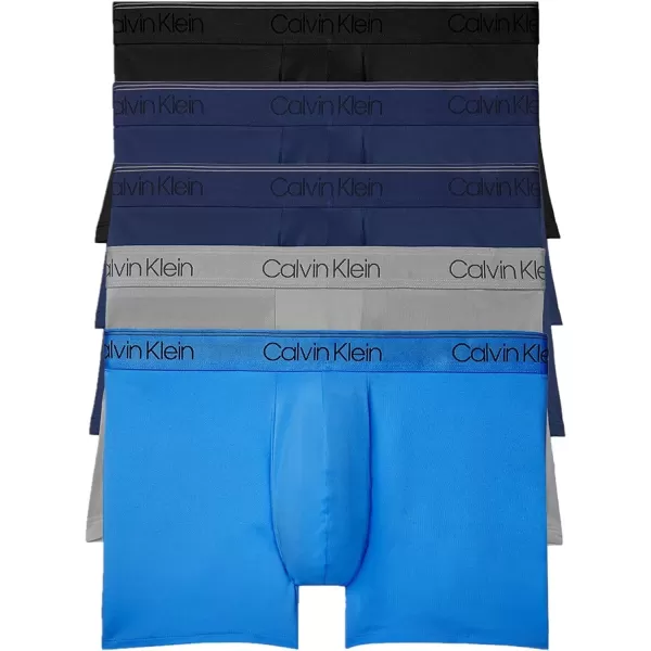 imageCalvin Klein Mens Micro Stretch 5Pack Low Rise Trunk2 Blue Shadow  Black  Medium Grey  Cobalt